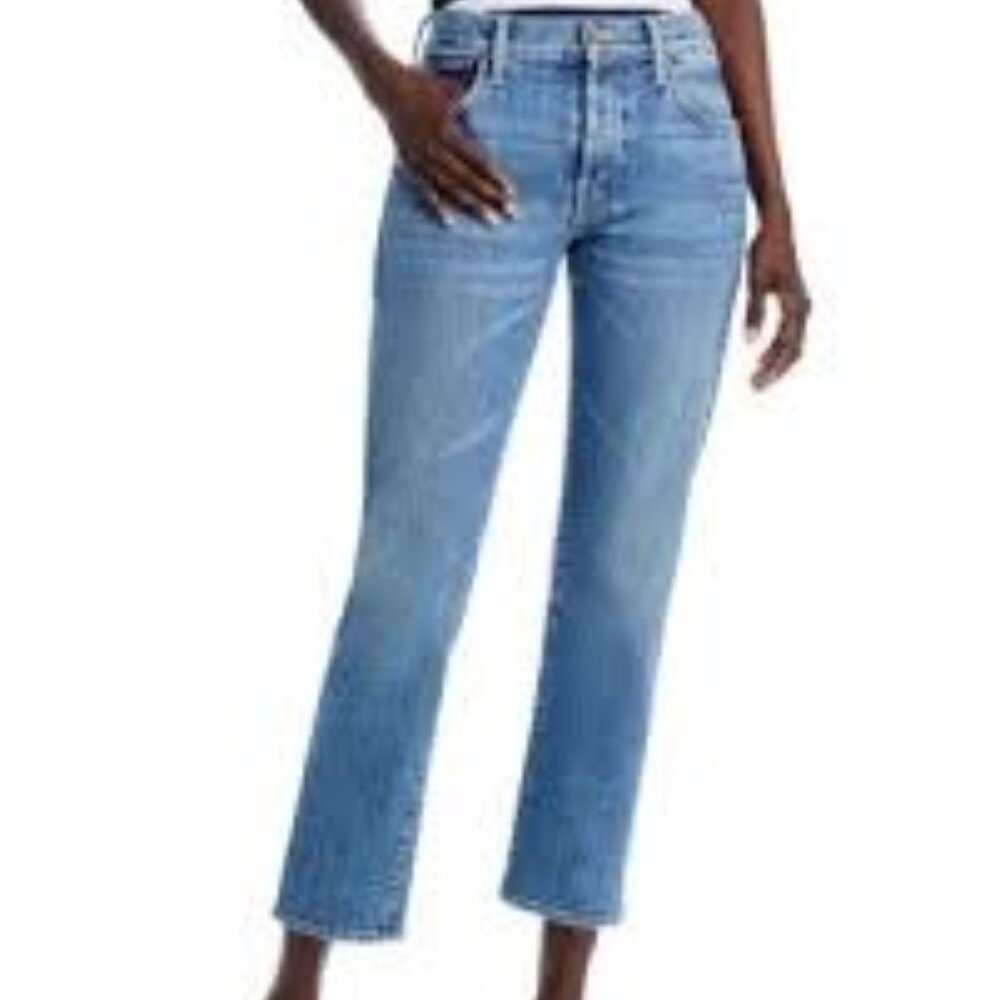 MOTHER The Mid Rise Hiker Hover Straight Jeans in Penny For Your Thoughts – 30
